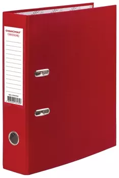 Папка-регистратор офисмаг с арочным механизмом, покрытие из пвх, 50 мм, красная, 225754