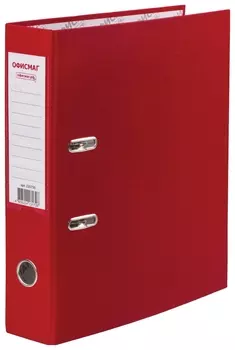 Папка-регистратор офисмаг с арочным механизмом, покрытие из пвх, 75 мм, красная, 225750
