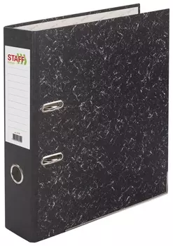 Папка-регистратор Staff "Everyday" с мраморным покрытием, 70 мм, с уголком, черный корешок, 227187