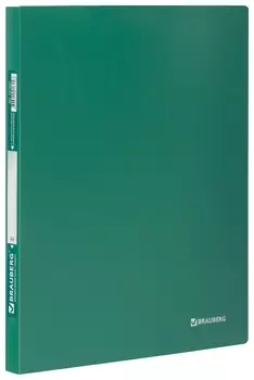 Папка с металлическим скоросшивателем Brauberg стандарт, зеленая, до 100 листов, 0,6 мм, 221631