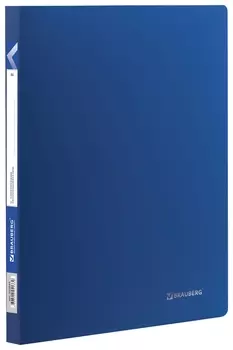 Папка с пластиковым скоросшивателем Brauberg "Office", синяя, до 100 листов, 0,5 мм, 222644