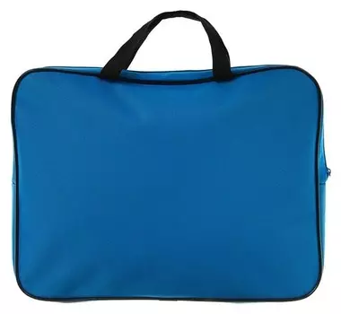 Папка с ручками текстиль А4, 45 мм, 350 х 265 мм, ПМД 2-42 «Ярко-голубой-чёрный»