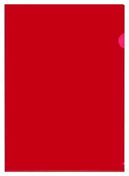 Папка уголок E-310 180мкр жест.пластик А4 красная прозр.россия 10шт/уп