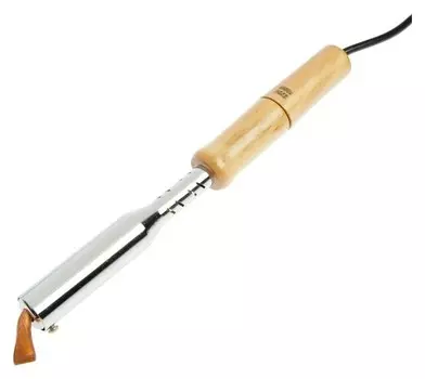 Паяльник Tundra, деревянная рукоятка, плоское жало, 100 Вт, 220 В