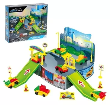 Парковка «Гараж» 2 машинки, аксессуары