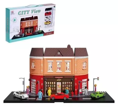 Парковка-конструктор «Город», 4 металлические машины