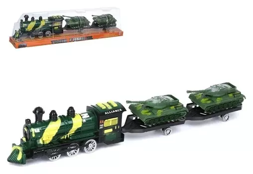 Паровоз инерционный «Военный», с танками