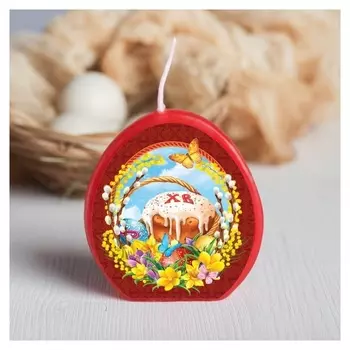 Пасхальная свеча-яйцо с картинкой «Пасхальная композиция»