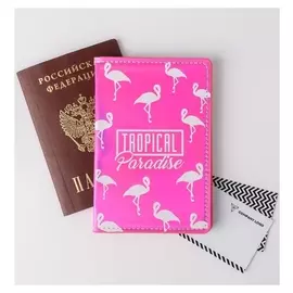 Паспортная обложка "Tropical Paradise", зеркальный кож.зам.