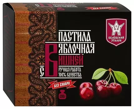 Пастила яблочная без сахара с вишней