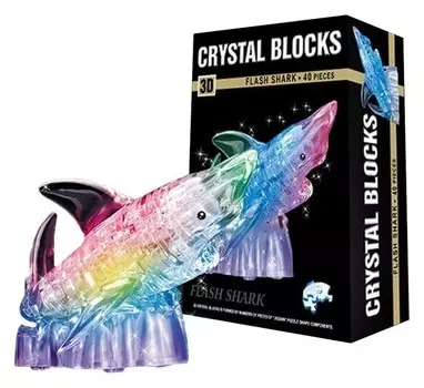 Пазл 3D кристаллический Акула 40 деталей