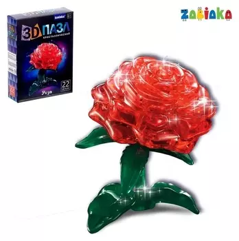 Пазл 3D кристаллический «Роза», 22 детали