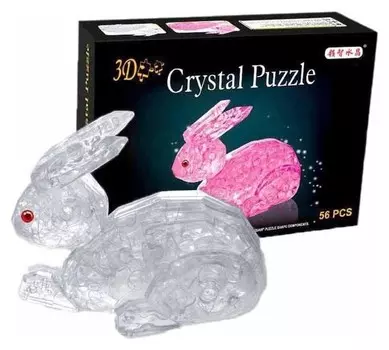 Пазл 3D кристаллический Заяц 56 деталей