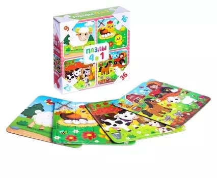 Пазл 4 в 1 Ферма