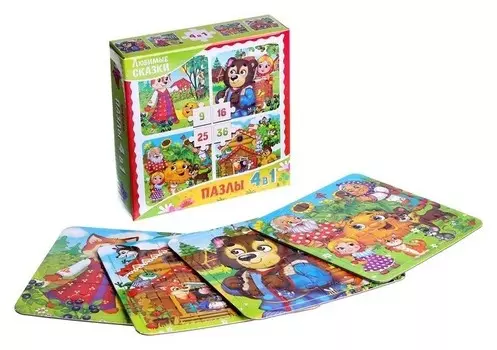 Пазл 4 в 1 Любимые сказки
