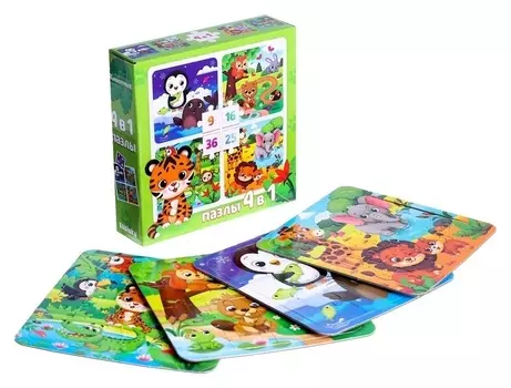 Пазл 4 в 1 Животные