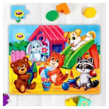 Пазл большой «Весёлые зверята», 30 элементов