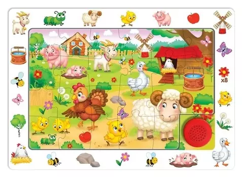 Пазл деревянный музыкальный «Моя ферма»