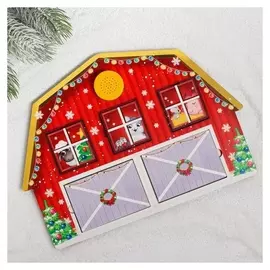 Пазл деревянный с чипом "Новый год на ферме"