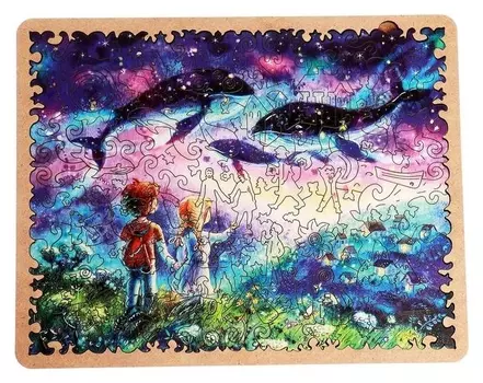 Пазл - картина из дерева «В горы за счастьем» 108 деталей