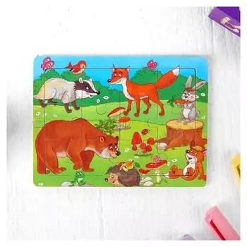 Пазл Лесные жители 12 элементов