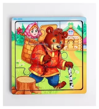 Пазл «Маша и медведь», 9 деталей