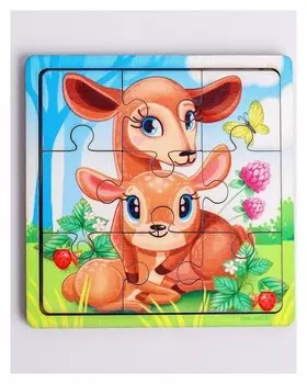 Пазл «Олениха и оленёнок», 9 деталей