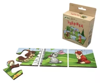 Пазл-панно лесная сказка, «Зверята»