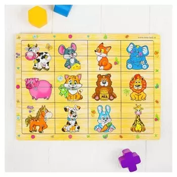 Пазл разрезные картинки "Учим животных"