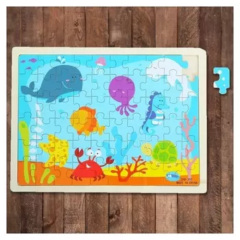 Пазл в деревянной рамке «В синем море», 60 элементов