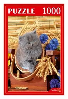 Пазлы 1000 элементов Котёнок и колоски