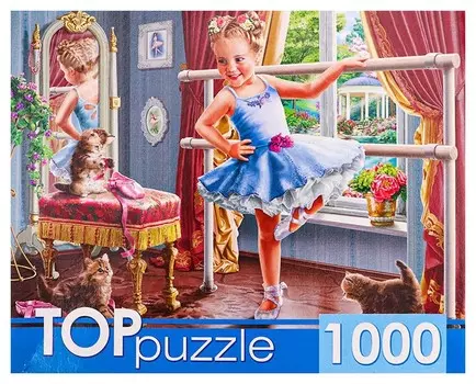 Пазлы 1000 элементов Маленькая балерина с котятами
