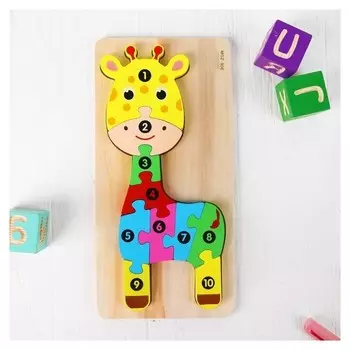 Пазлы по цифрам объёмные Жираф