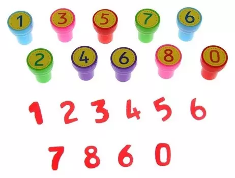 Печать цветная «Цифры», набор 10 шт.
