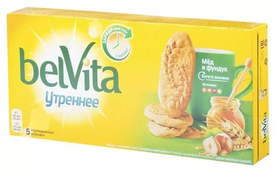 Печенье Belvita утреннее фундук, мед, 225г