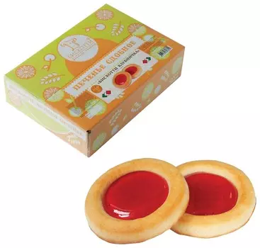 Печенье бискотти (Россия) с клубничным мармеладом, сдобное, 800 г, картонная коробка