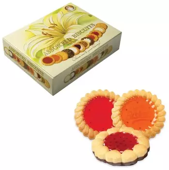 Печенье бискотти (Россия) "Santa Bakery", 12 видов, сдобное, 750 г, картонная коробка