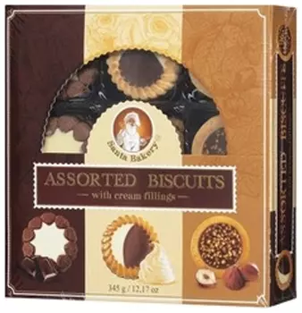 Печенье бискотти "Santa Bakery", с кремовыми начинками, 345 г