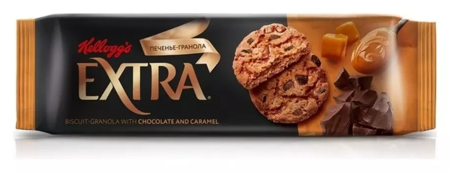 Печенье Kellogg?s сдобноегранола с шоколадом и карамелью, 150 гр