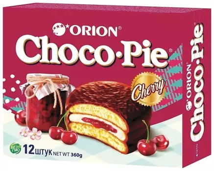 Печенье Orion "Choco Pie Cherry" вишневое 360 г (12 штук х 30 г), о0000013004