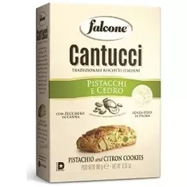 Печенье сахарное Falcone "Cantucci" с фисташками и цедрой лимона, 180 г, картонная упаковка, Mc-00013538