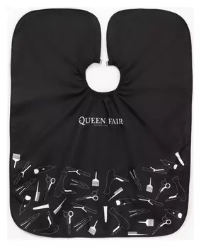 Пелерина парикмахерская, с крючком, цвет чёрный