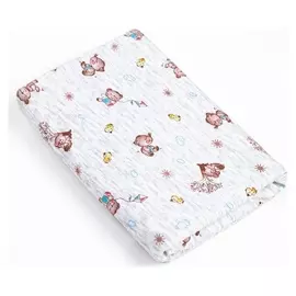Пелёнка белые мишки 90х90см, футер с начесом, хл100%