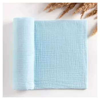 Пелёнка муслиновая крошка Я "Light Blue", 135х100см, двухслойная, 100 % хлопок