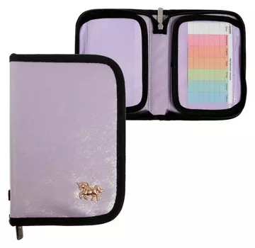 Пенал 1 секция Devente Magic Unicorn, 140 х 205 мм, кожзам, металлик, сиреневый