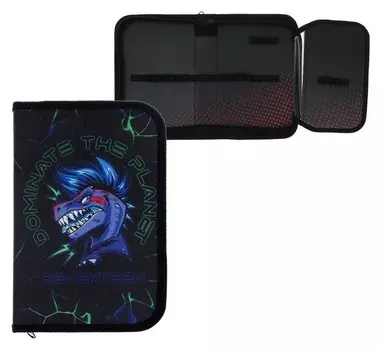 Пенал 1 секция откидная планка 135*200 ткань Seventeen мал чер/син/фио Skjb-ut9-031