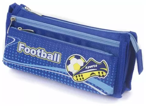 Пенал для мальчиков, 3 отделения, мягкий, Футбол