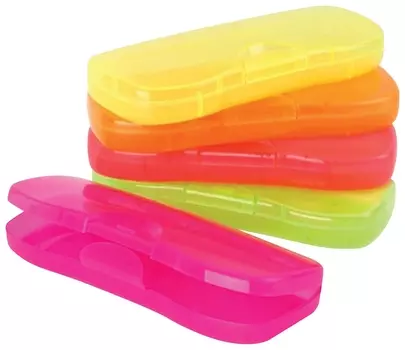 Пенал-футляр пластиковый, цвет ассорти