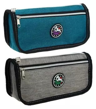 Пенал школьный на молнии 2 отделения "Джинс"