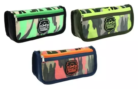 Пенал школьный на молнии 2 отделения "Миллитари"